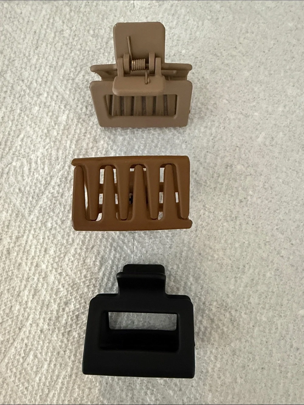 Matte natural colored Hair Claw Clips – Tan, Brown & Black Set